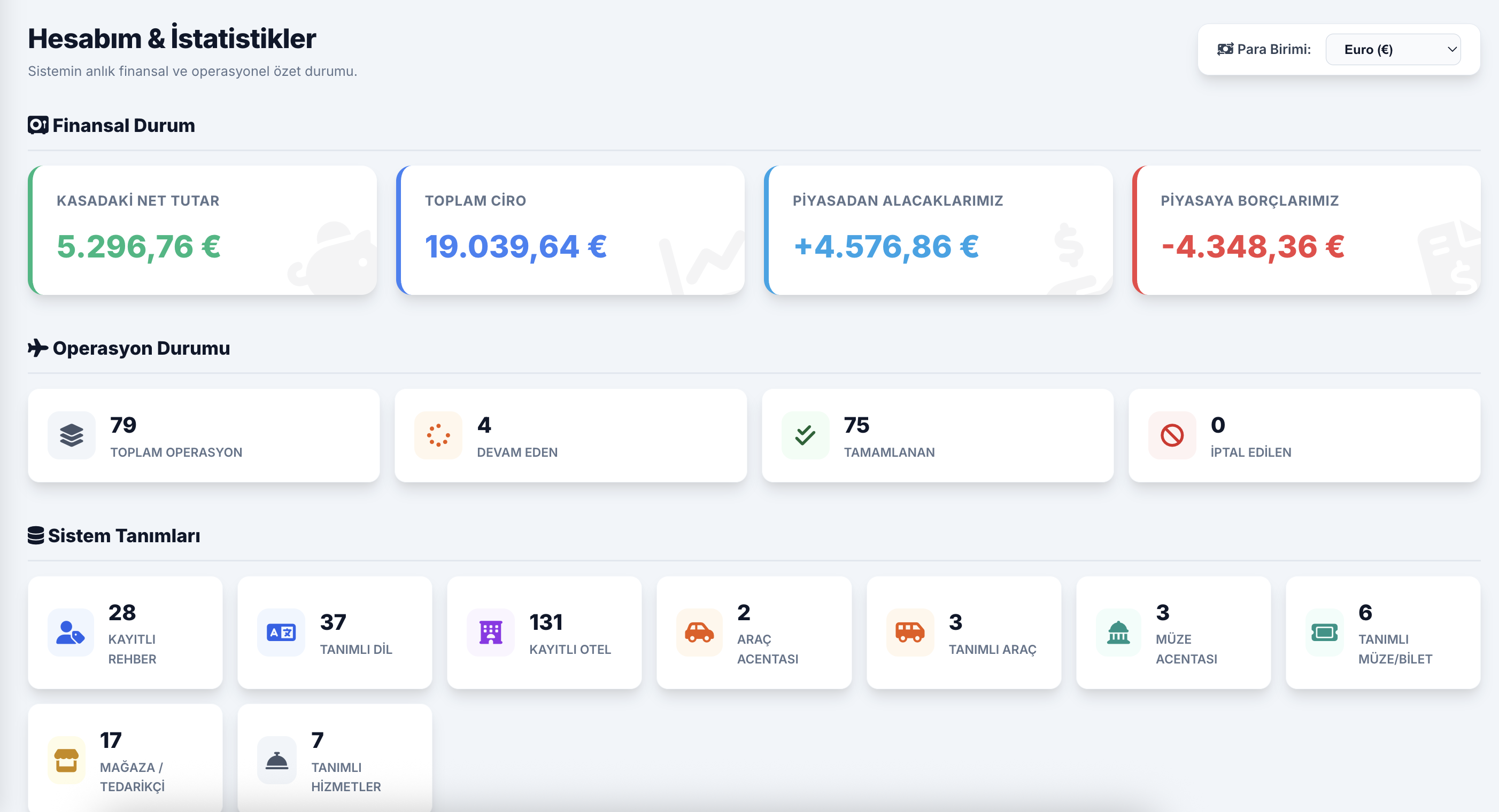 VoyagERP Çoklu Döviz Cari Ekstreleri