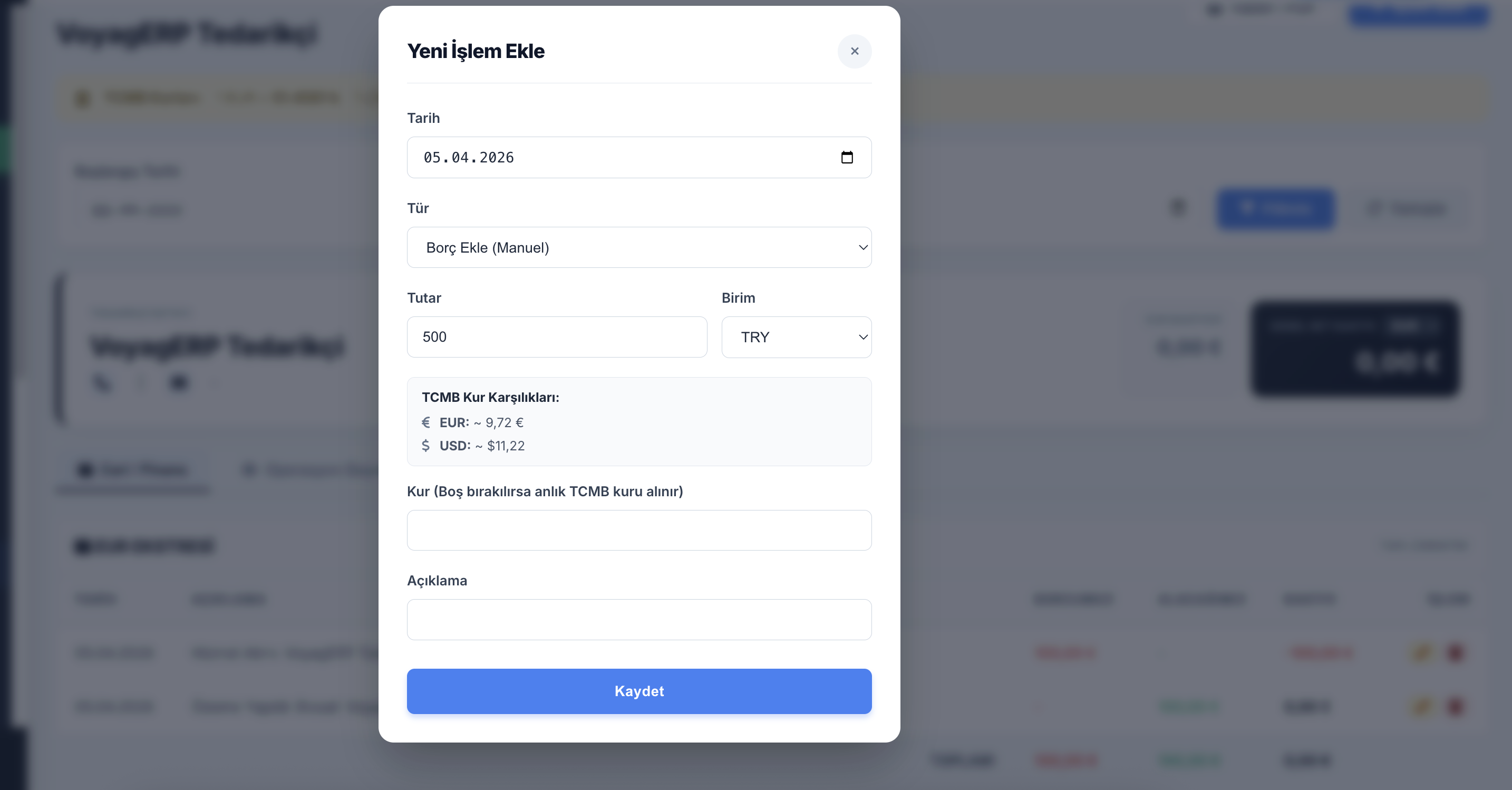 VoyagERP Ekstrem Durumlar ve İşlemler